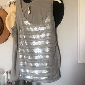 Sequins gray express tank top